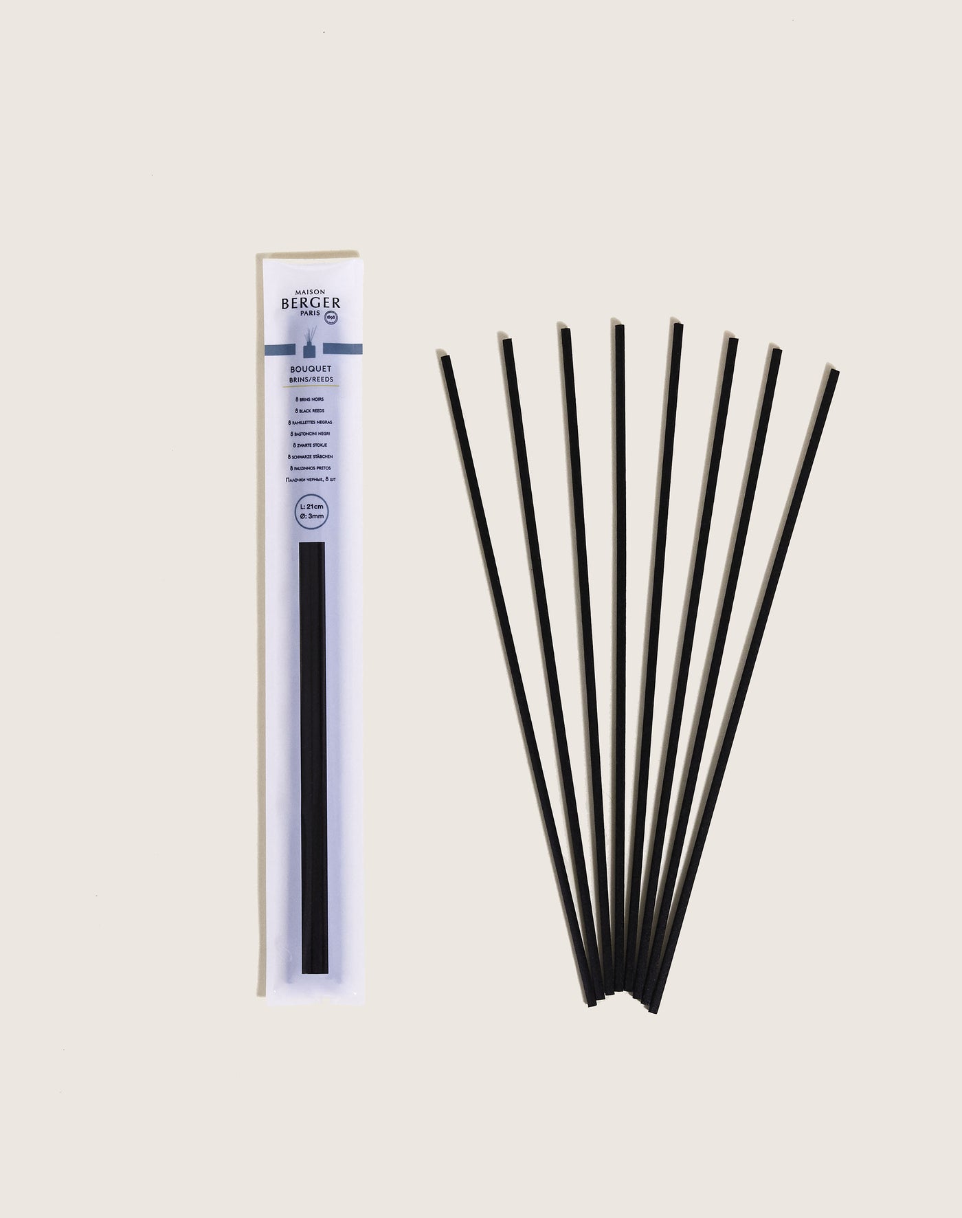Pack of 8 synthetic black sticks 21cm