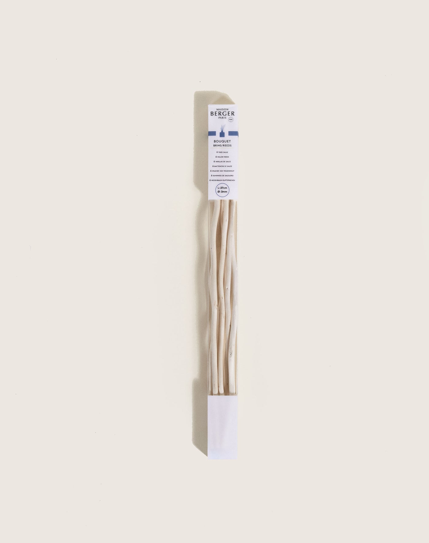 Pack of 6 natural willow sticks 27cm