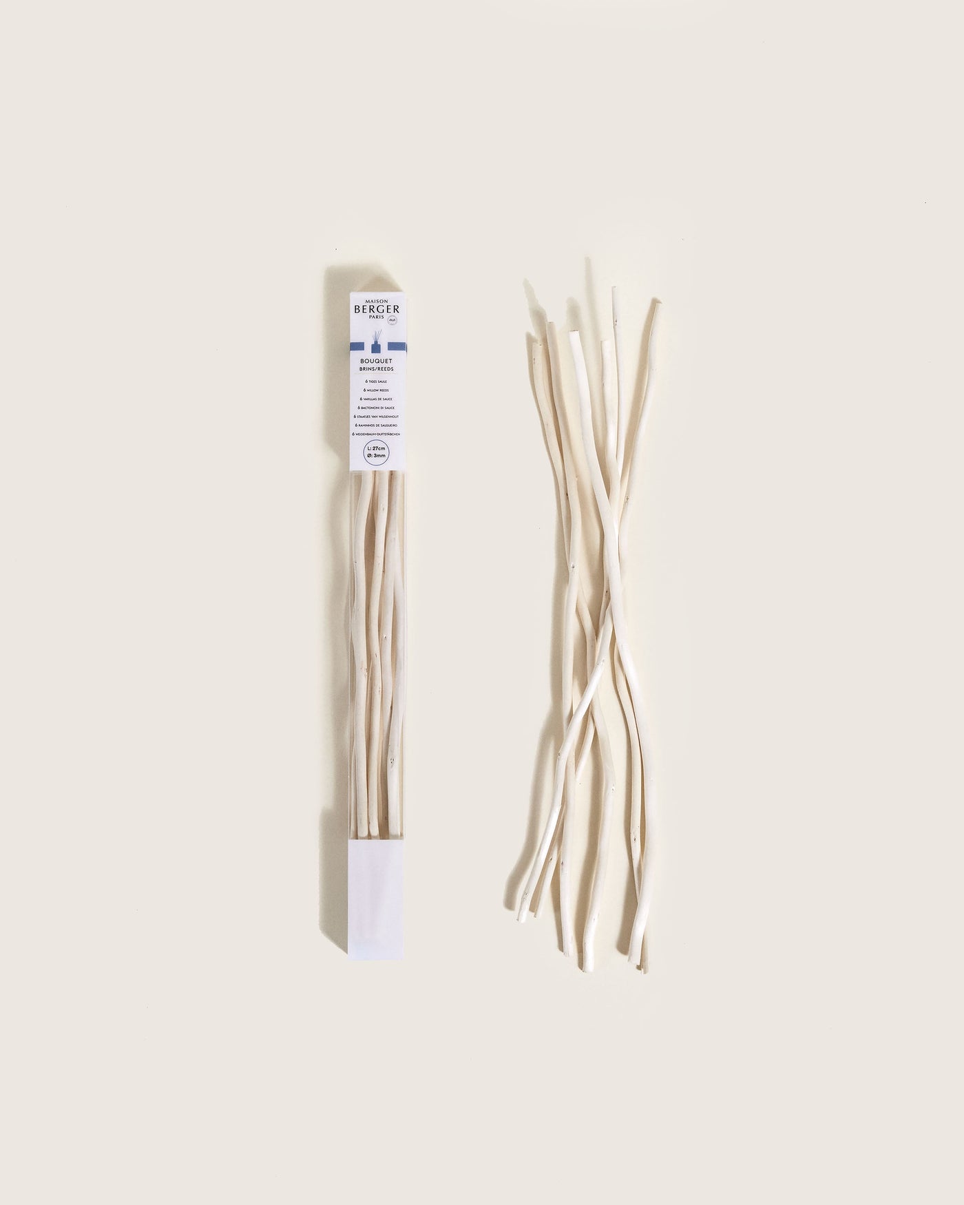 Pack of 6 natural willow sticks 27cm