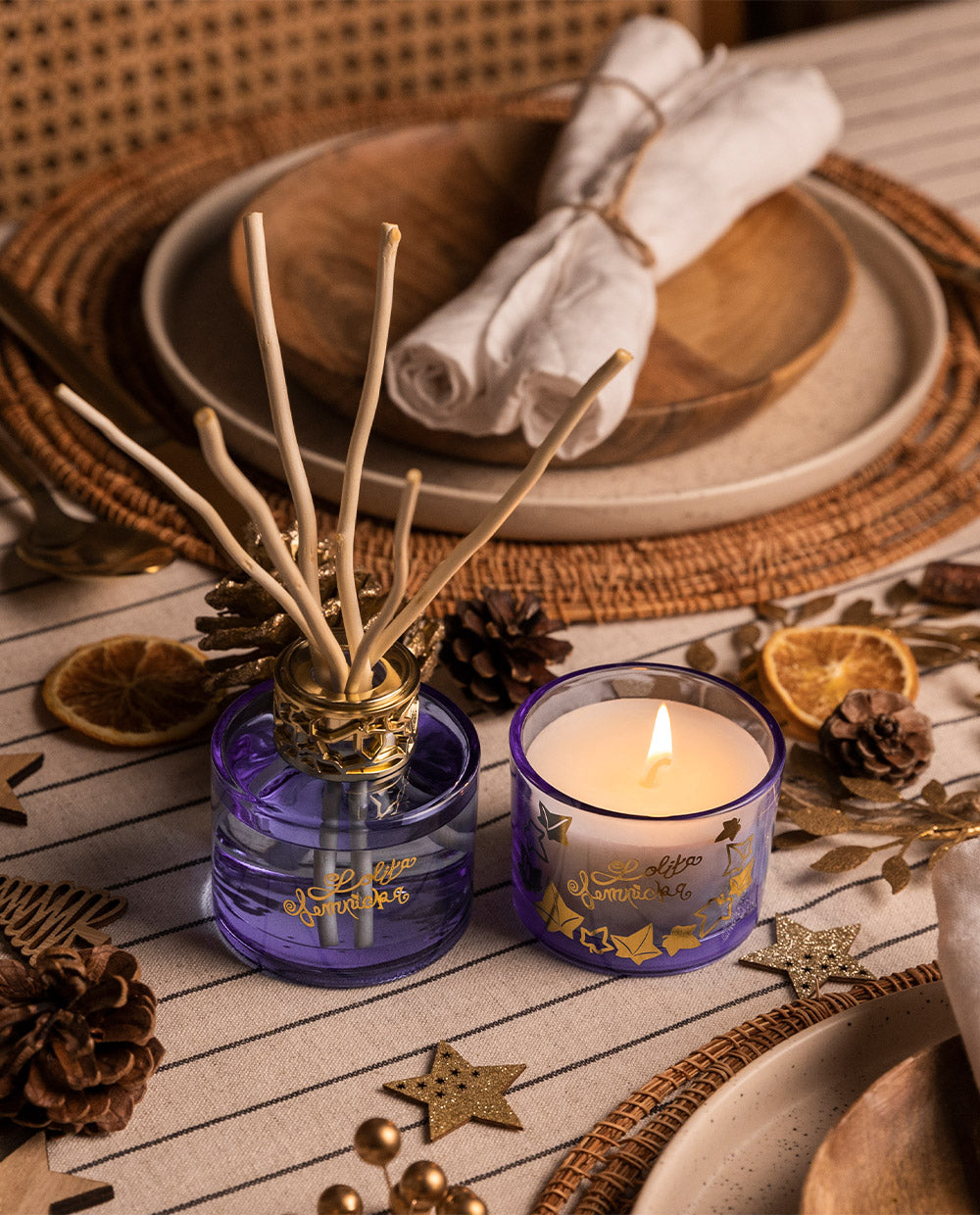 Lolita Lempicka Violet Mini Bouquet & Candle Duo • Maison Berger