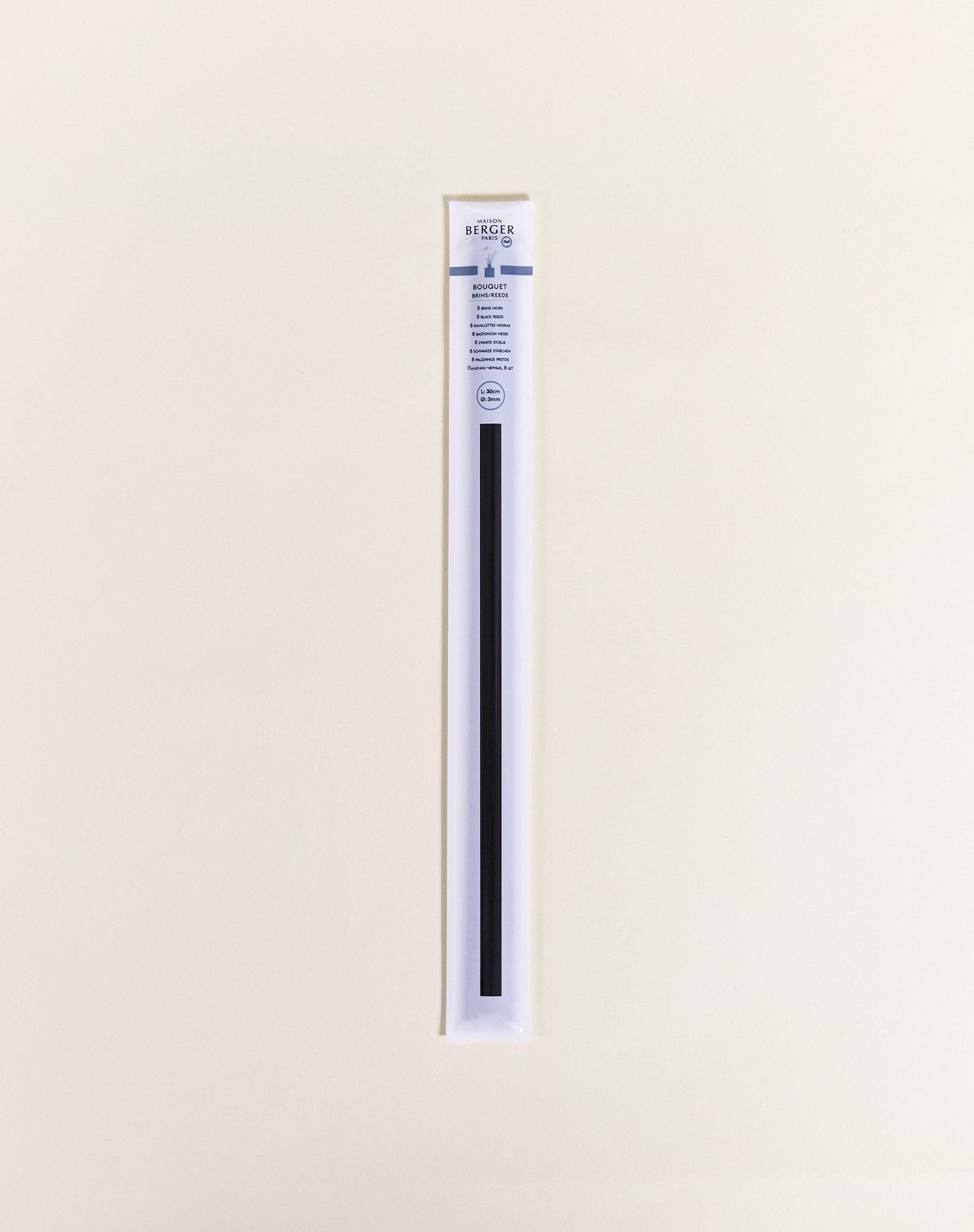 Pack of 8 synthetic black sticks 30cm