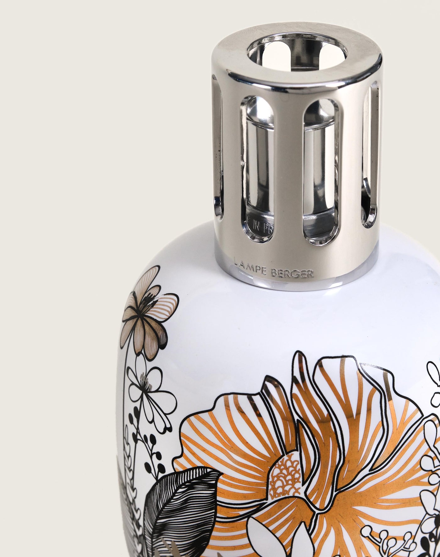LAMPE BERGER PORCELAINE COQUELICOTS Bouchon couleur argentée LAMPE BERGER PORCELAINE COQUELICOTS Bouchon couleur argentée